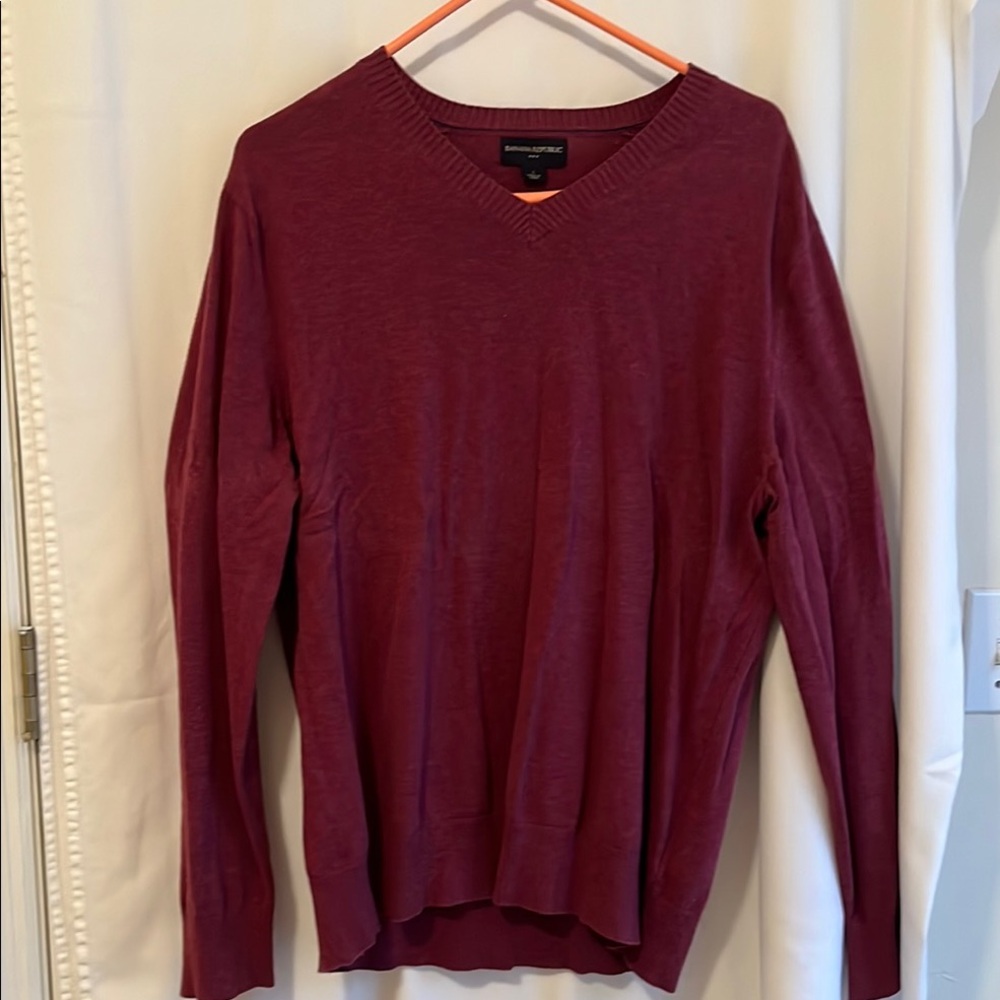 Banana Republic Factory Red V-Neck Sweater